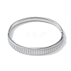 Non-Tarnish 304 Stainless Steel Grooved Hinged Bangles for Women BJEW-U002-10P-2