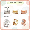   30Pcs 3 Colors Brass Micro Pave Cubic Zirconia Beads KK-PH0005-92-2