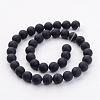 Grade A Natural Black Agate Beads Strands G447-5-2