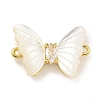 Brass Pave Clear Cubic Zirconia Butterfly Connector Charms KK-Q820-38G-1