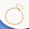 201 Stainless Steel Oval Link Chain Bracelets for Women BJEW-G767-01F-G-3