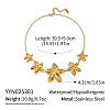 European 304 Stainless Steel 5 Floral Flower Pendant Bib Necklaces for Women ND3546-6