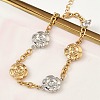 304 Stainless Steel Camellia Link Bracelets BJEW-A169-03GP-2