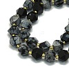 Natural Snowflake Obsidian Beads Strands G-I376-A04-01-3