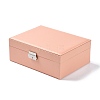 PU Imitation Leather Jewelry Organizer Box with Lock CON-P016-B02-2