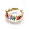 Cubic Zirconia Cuff Rings RJEW-P074-09G-1