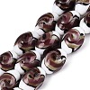 Handmade Gold Sand Lampwork Beads Strands LAMP-Q041-09E-1