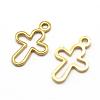Brass Tiny Cross Charms KK-J299-12C-1