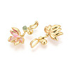 Brass with Enamel Peg Bails KK-T079-15G-2