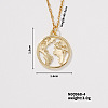 Minimalist Brass Flat Round with Map Pendant Necklace for Women US8685-3-1