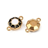 304 Stainless Steel Black and White Enamel Octagon Connector Charms STAS-Z140-11G-2
