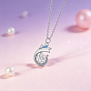 Brass Pave Clear Cubic Zirconia Star Pendant Necklaces for Women WG7E358-01-3