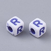 White Opaque Acrylic Beads MACR-R869-01R-2