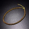 Glass Faceted Rondelle Beaded Choker Necklaces with Zinc Alloy End Chains BU2410-5-1