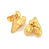 Heart 304 Stainless Steel Ear Studs EJEW-L290-025G-2