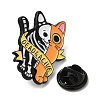 Halloween Cat Skeleton Alloy Brooches JEWB-I032-01EB-02-3