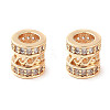 Brass Micro Pave Clear Cubic Zirconia Beads KK-U028-21G-2