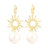 Sun Brass Hoop Earrings EJEW-Z164-13G-4