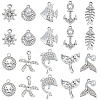 40Pcs 10 Style Alloy Crystal Rhinestone Pendants ALRI-SC0001-36-1