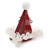 Christmas Hat Polyester Alligator Hair Clips for Women Girl AJEW-M012-02A-2