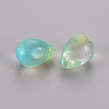 Two Tone Transparent Spray Painted Glass Charms GLAA-T016-37-A02-2