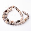 Round Natural Bamboo Leaf Agate Bead Strands G-J346-33-8mm-2