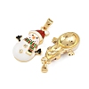 Christmas Brass Micro Pave Cubic Zirconia Enamel Pendants KK-B161-15G-03-2