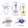 12Pcs 12 Colors Resin/Acrylic Pendants Keychains KEYC-BY0001-01-3