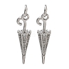 Brass Micro Pave Clear Cubic Zirconia Pendants KK-CBAD9DF-08P-1