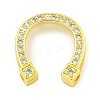 Rack Plating Brass Micro Pave Clear Cubic Zirconia Slide Charms KK-B091-41G-1