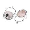 Natural Rose Quartz & Obsidian Big Pendants G-Z142-01P-A01-2