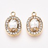 304 Stainless Steel Cubic Zirconia Charms STAS-OY004-01G-01-1