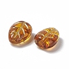 Golden Metal Enlaced Acrylic Beads OACR-H019-09-3