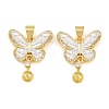 Brass Micro Clear Cubic Zirconia Peg Bails Pin Pendants KK-CBA6A75-51B-G-1
