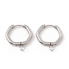 Tarnish Resistant 201 Stainless Steel Hoop Earring Findings STAS-H166-04P-2