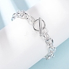 304 Stainless Steel Cable Chains Bracelets for Women Men BJEW-P376-02S-1