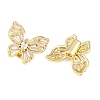 Brass Micro Pave Clear Cubic Zirconia Beads KK-D109-05C-G-2