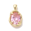 Golden Brass Micro Pave Cubic Zirconia Pendants KK-U031-02G-03-1