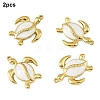 2Pcs 304 Stainless Steel White Enamel Pendants STAS-YW0003-32-1