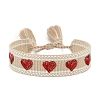 Valentine's Day Theme Polyester Cord Bracelets PW-WGF1652-07-1