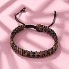 Natural Tiger Eye and Synthetic Hematite Adjustable Braided Bead Bracelets BJEW-H626-01-05-2