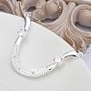 Simple Silver Color Plated Brass Cubic Zirconia Curved Bar Necklaces For Women NJEW-BB12867-5