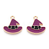 Light Gold Plated Alloy Enamel Pendants ENAM-T009-33B-2