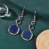 Hexagon Natural Lapis Lazuli Dangle Earrings EJEW-K298-01P-04-1