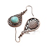 Synthetic Turquoise Teardrop Dangle Earrings EJEW-B055-02R-23-2