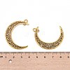 Tibetan Style Alloy Hollow Moon  2-Loop Link Pendants LS-TIBEP-5312-AG-LF-4