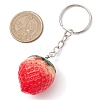 Strawberry Resin Keychain HJEW-JM02314-3