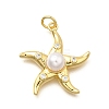 Brass & ABS Plastic Imitation Pearl Pendants KK-S508-01G-1