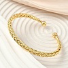 Brass Wheat Chain Cuff Bangles BJEW-F513-05G-3