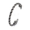 Viking 304 Stainless Steel Twisted Eagle Open Cuff Bangles for Men BJEW-U001-02P-1